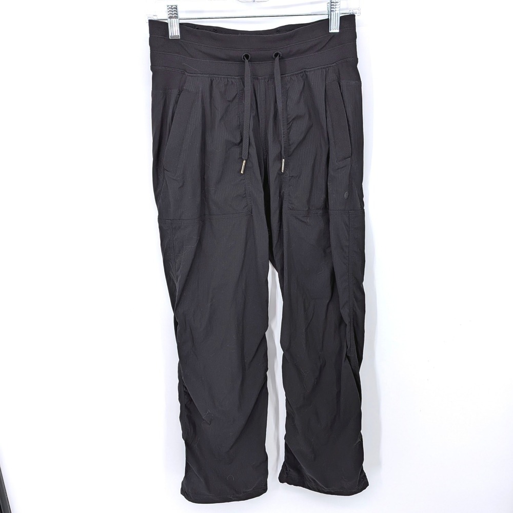 Lululemon‎ Dance Studio Pants Women 4 Black Ruched Athleisure Gorpcore Sporty